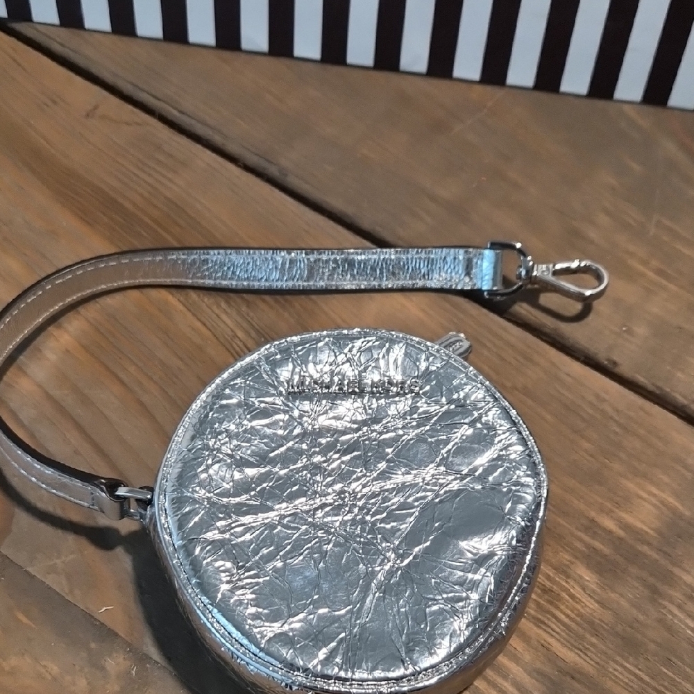 Michael Kors Shiny Silver Wristlet